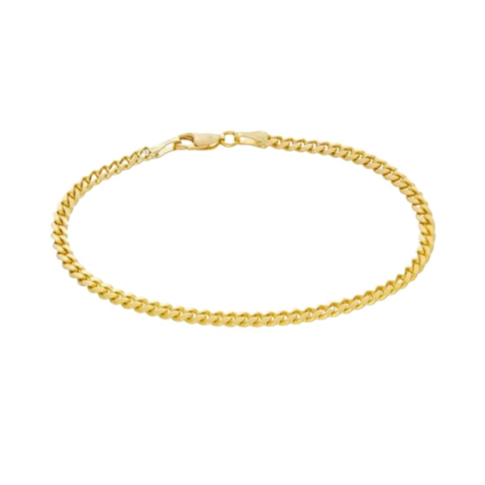 Solid 14K Yellow Gold Miami Cuban 3.2mm Link Chain Bracelet